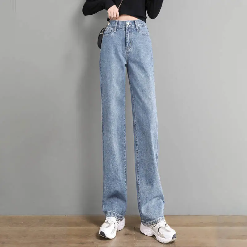 Black Grey Wide Leg Jeans Women 2021 New Autumn Winter - Image 8