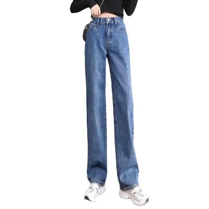 Black Grey Wide Leg Jeans Women 2021 New Autumn Winter - Image 9