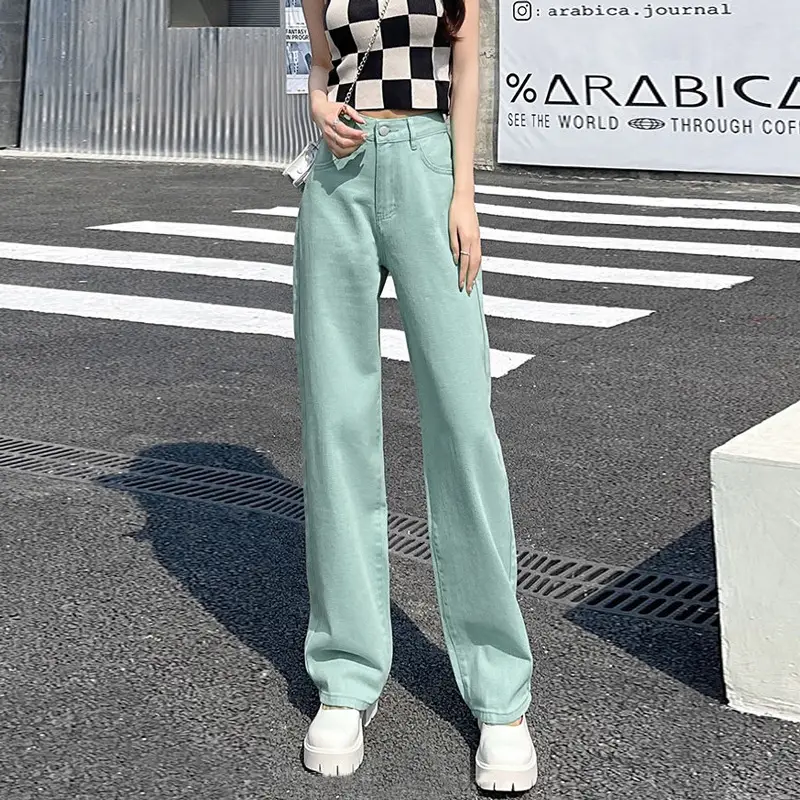 Black Grey Wide Leg Jeans Women 2021 New Autumn Winter - Image 3