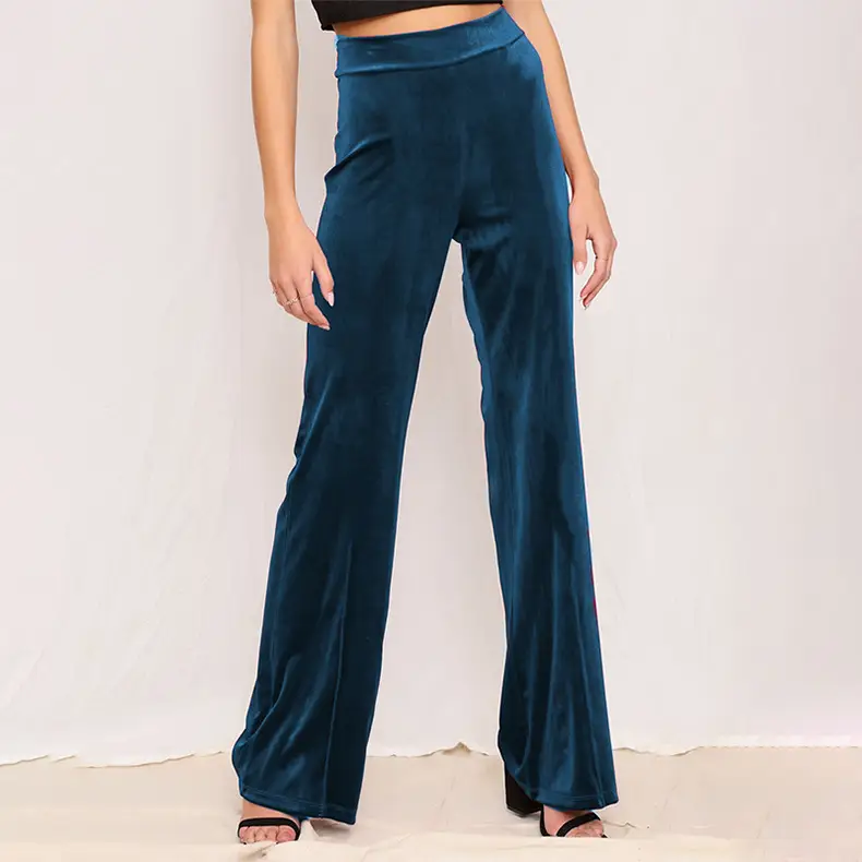 Women Velvet High Waist Elastic Yoga Pants Red