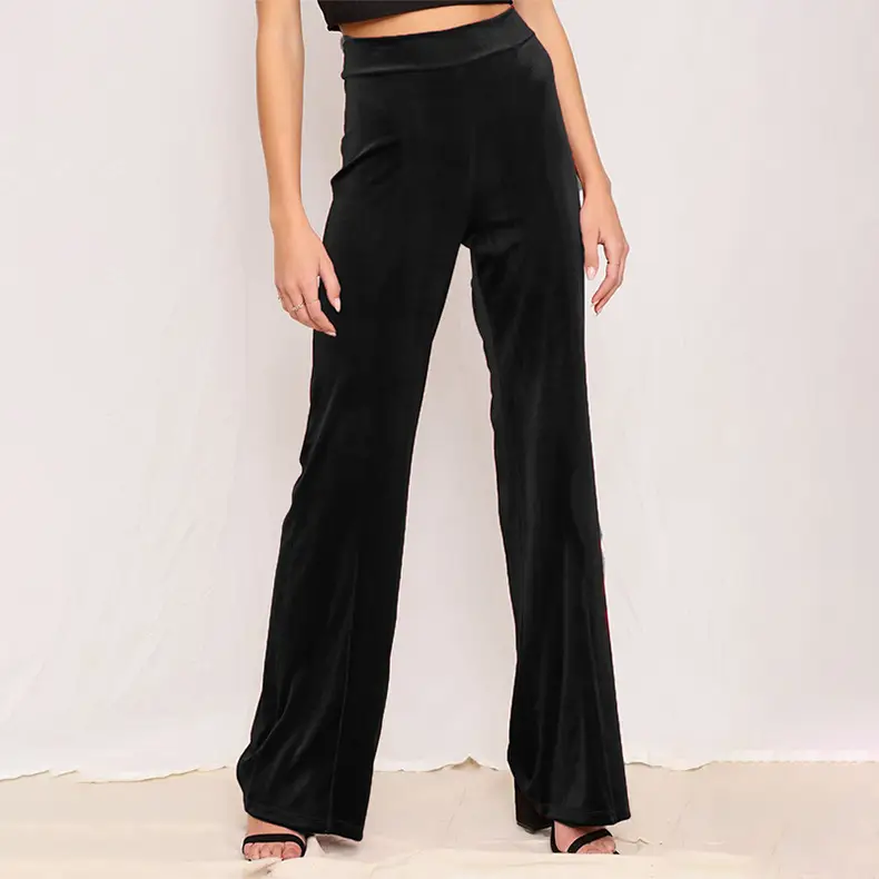 Women Velvet High Waist Elastic Yoga Pants Red