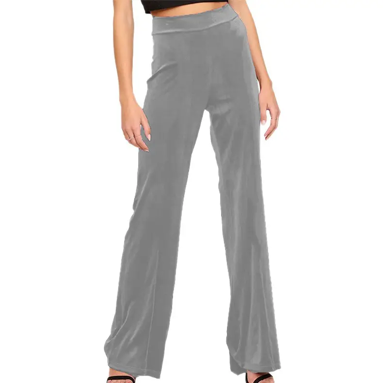 Women Velvet High Waist Elastic Yoga Pants Red