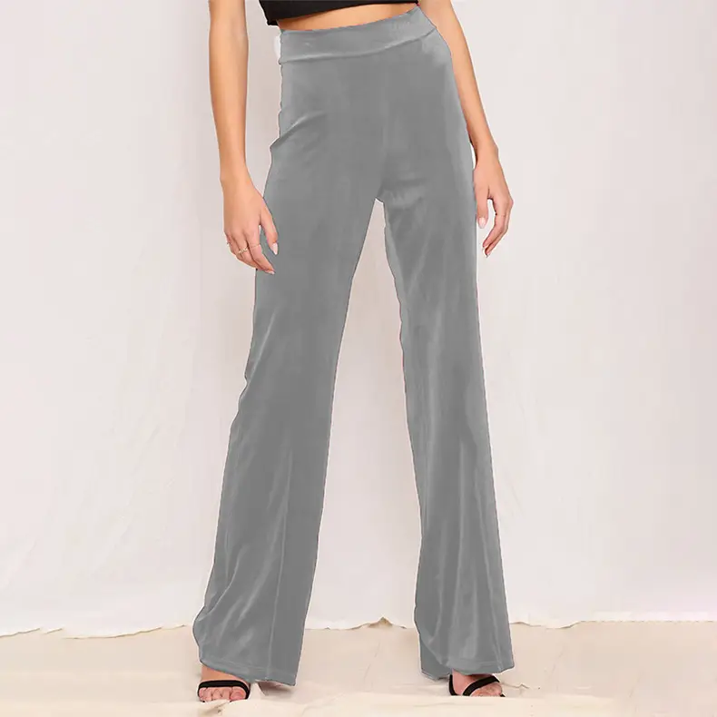 Women Velvet High Waist Elastic Yoga Pants Red