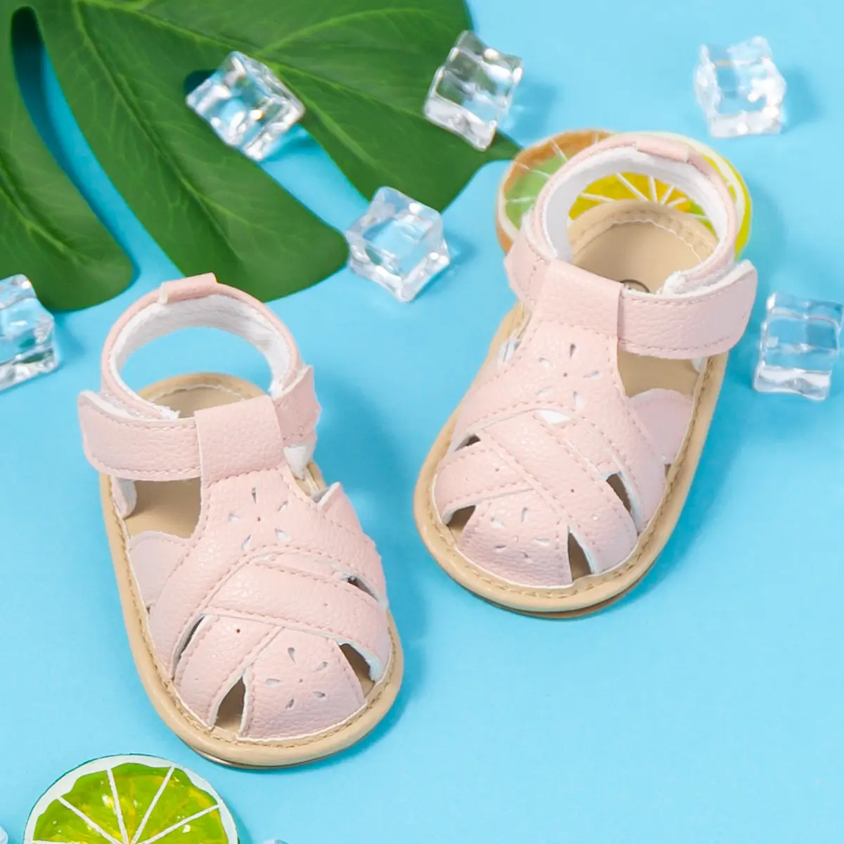 White Cross Strap Baby Sandals for Girls 0-1 Year