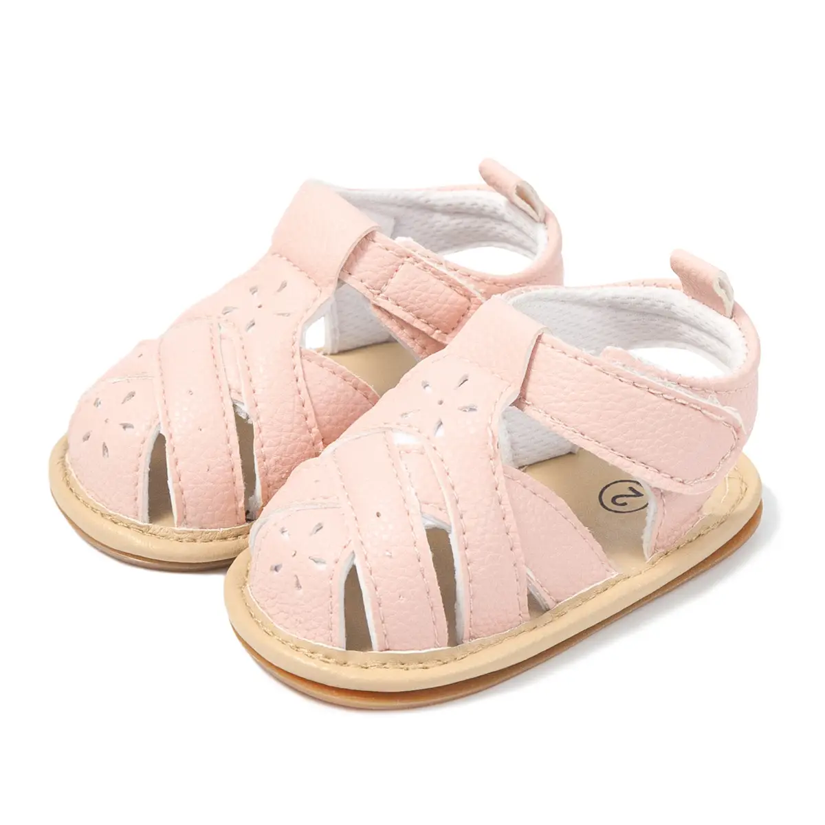 White Cross Strap Baby Sandals for Girls 0-1 Year