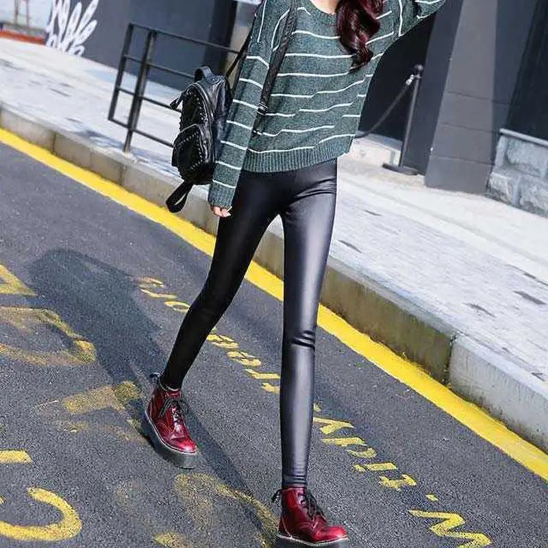 Women's Black Fleece Leggings Winter Slim Fit All Size - Image 6