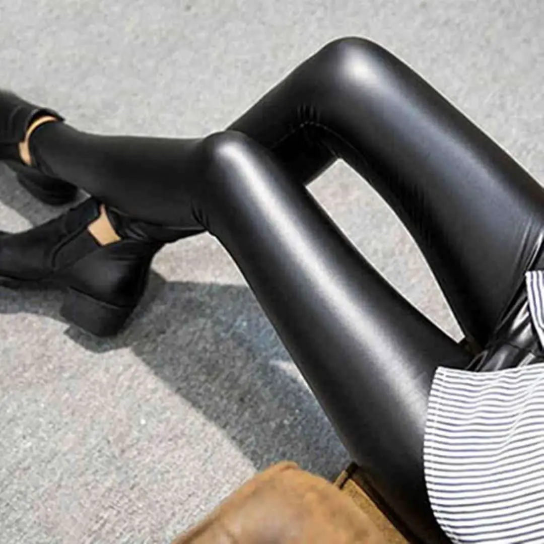 Women's Black Fleece Leggings Winter Slim Fit All Size - Image 3