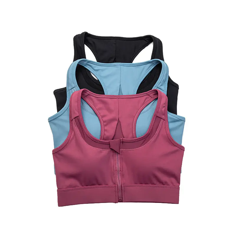 Zipper Style Bubble Wrap Internet Celebrity Beautiful Back Sports Bra Women's Push-Up Fitness Big Breasts Showing Small Vest Style Yoga Wear Intimates