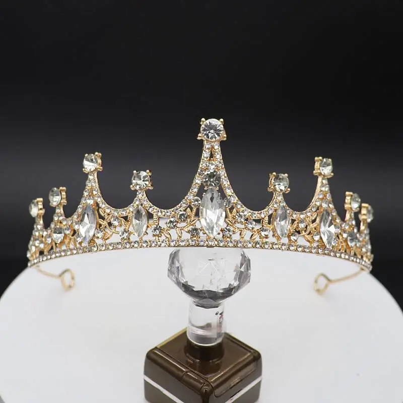 Black Crystal Bridal Tiara Crown for Girls - Image 3