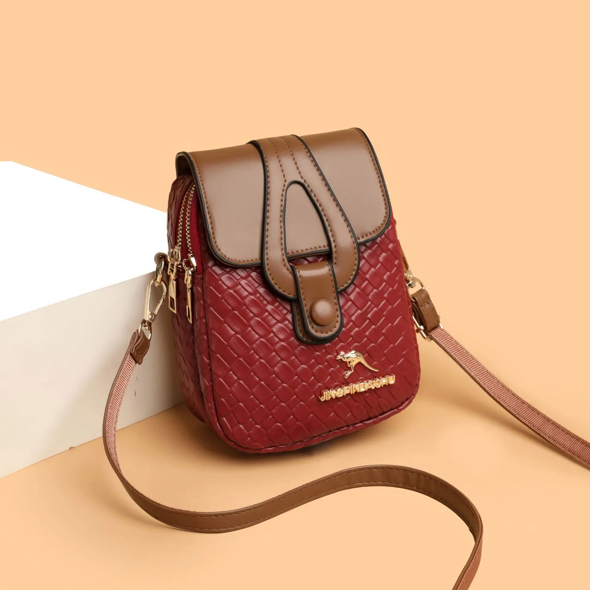 Red Crossbody Bag for Women with Adjustable Strap - Image 10