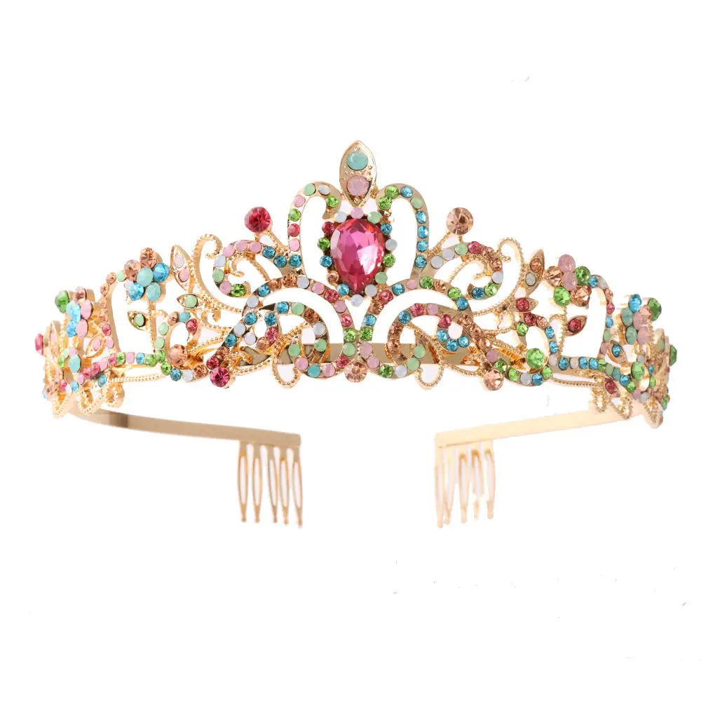 Purple Crystal Bridal Headband Crown for Girls