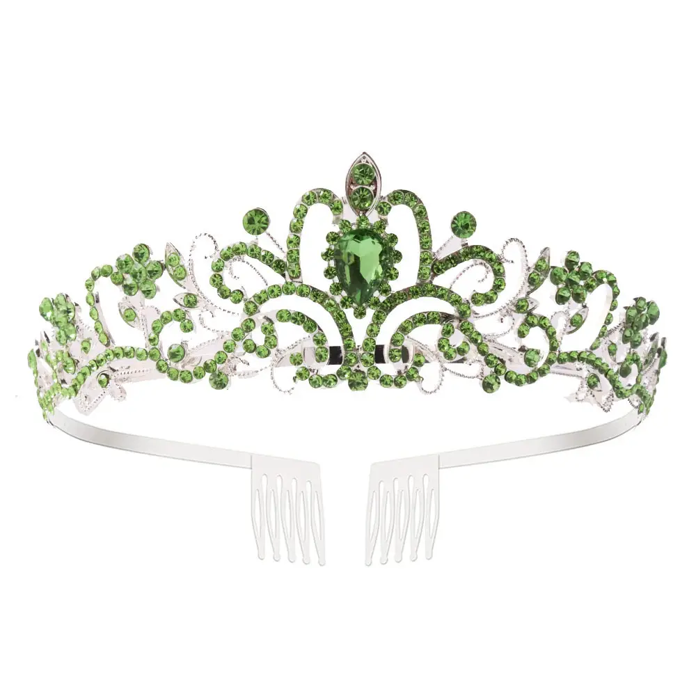 Purple Crystal Bridal Headband Crown for Girls