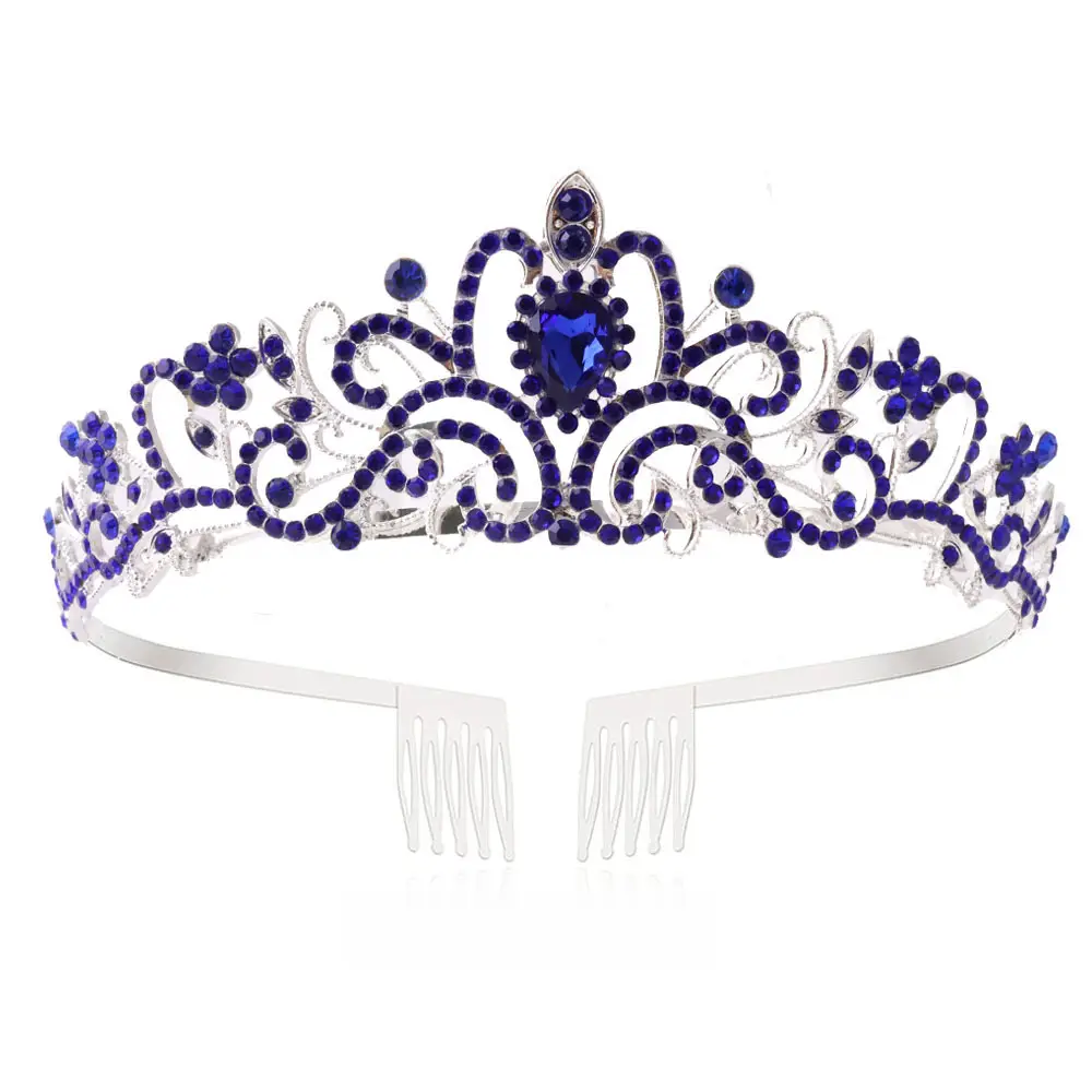 Purple Crystal Bridal Headband Crown for Girls