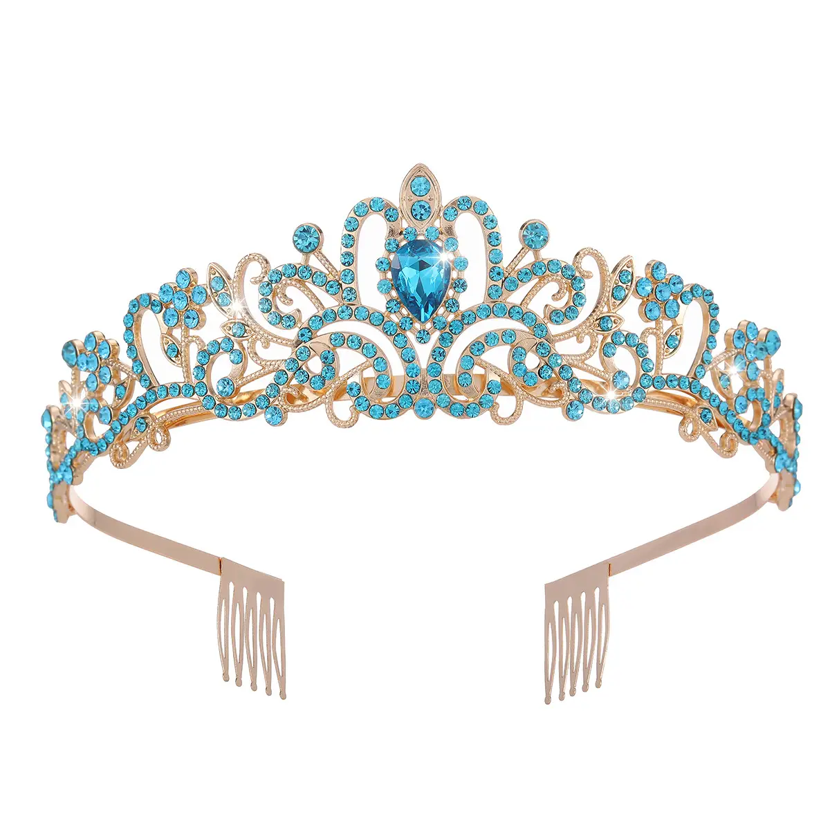Purple Crystal Bridal Headband Crown for Girls