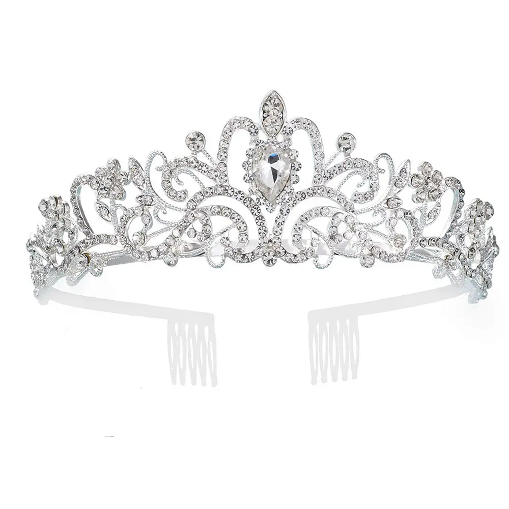 Purple Crystal Bridal Headband Crown for Girls