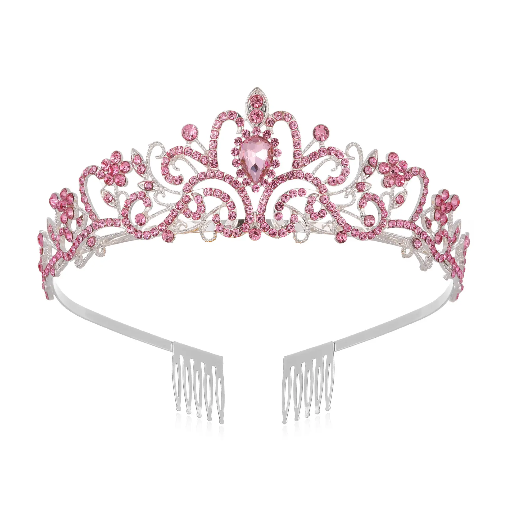 Purple Crystal Bridal Headband Crown for Girls