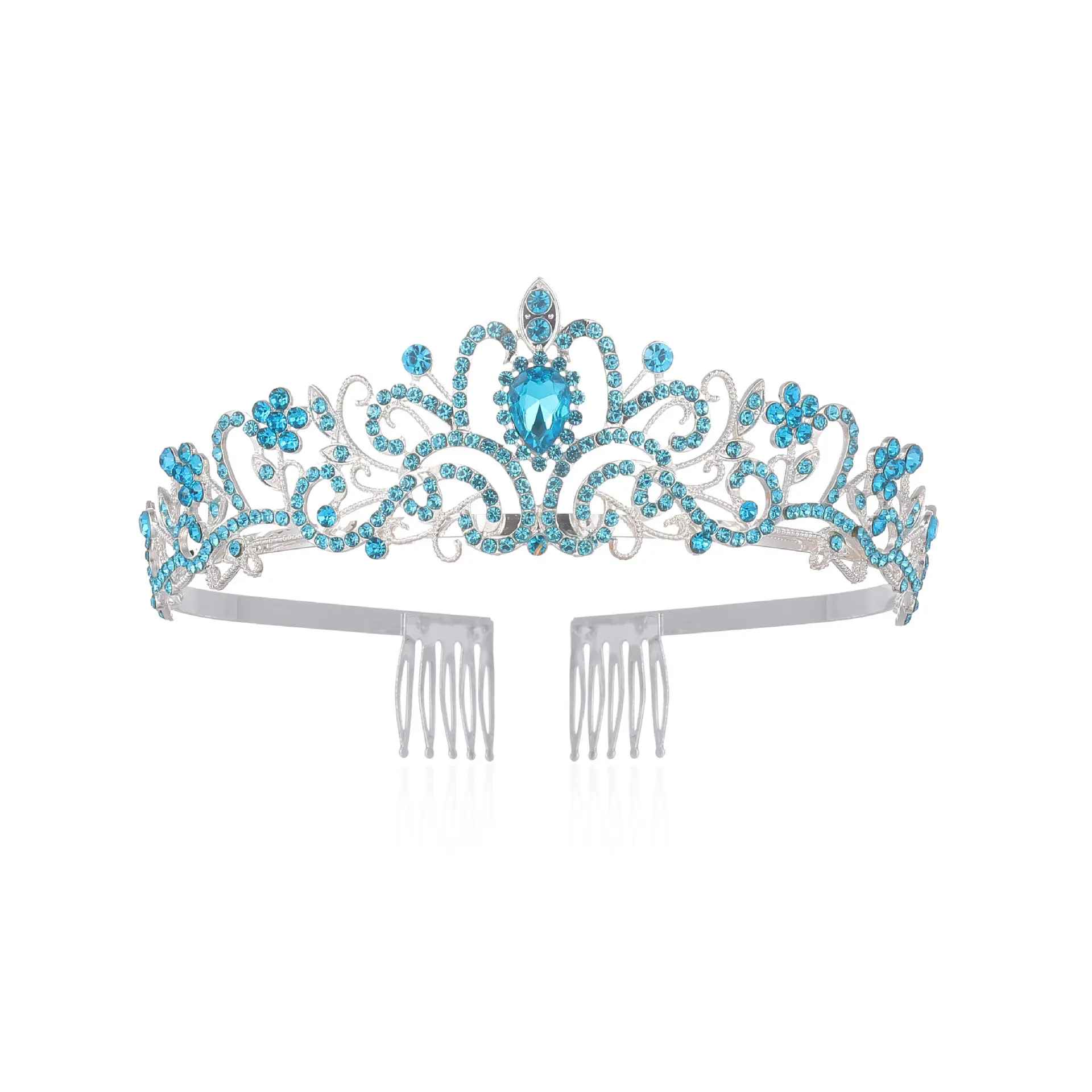 Purple Crystal Bridal Headband Crown for Girls