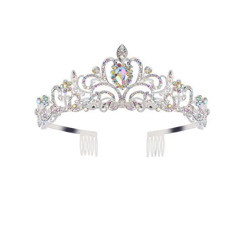 Purple Crystal Bridal Headband Crown for Girls
