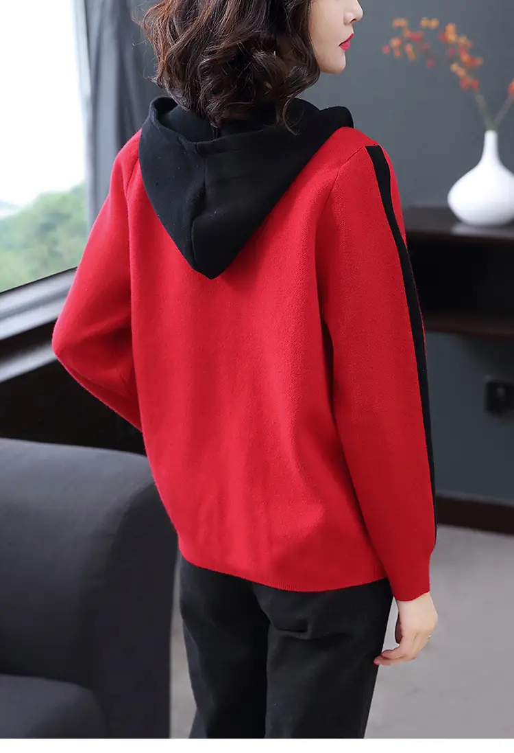 Women's Grey Hooded Fleece Jacket Autumn Winter — feature 8