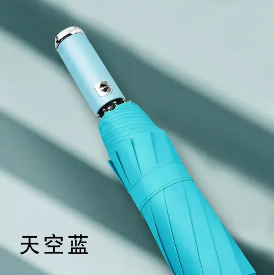 LED Folding Sun Umbrella Black Waterproof