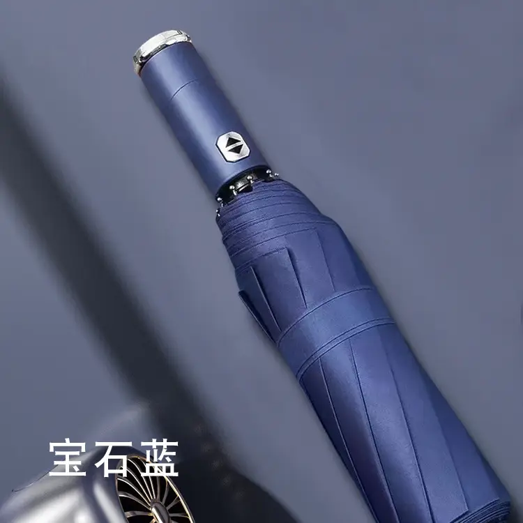 LED Folding Sun Umbrella Black Waterproof - Image 3