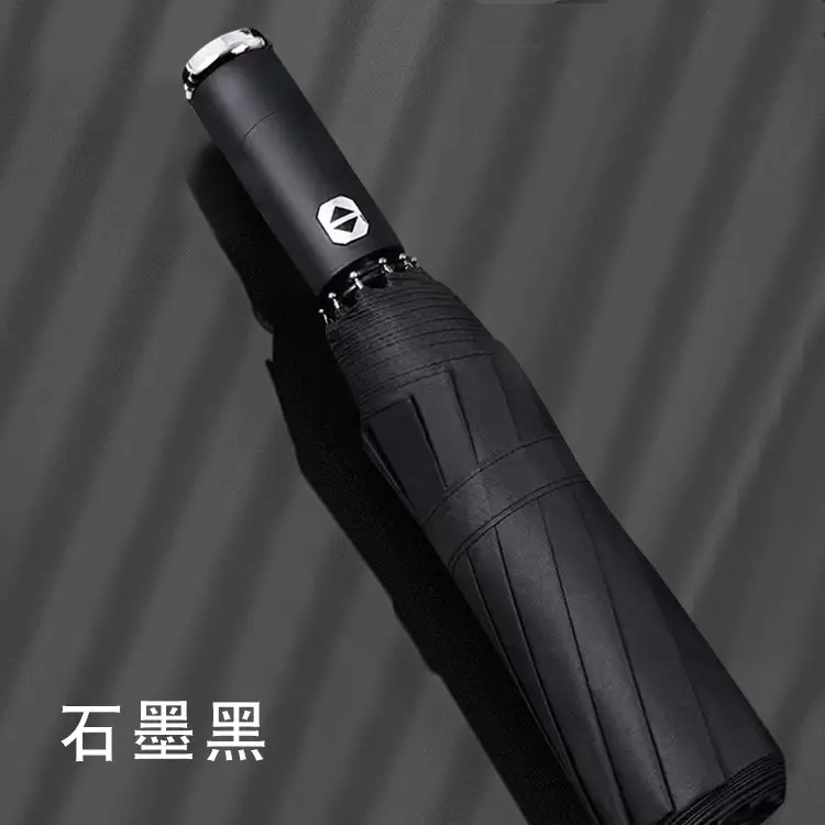 LED Folding Sun Umbrella Black Waterproof - Image 4
