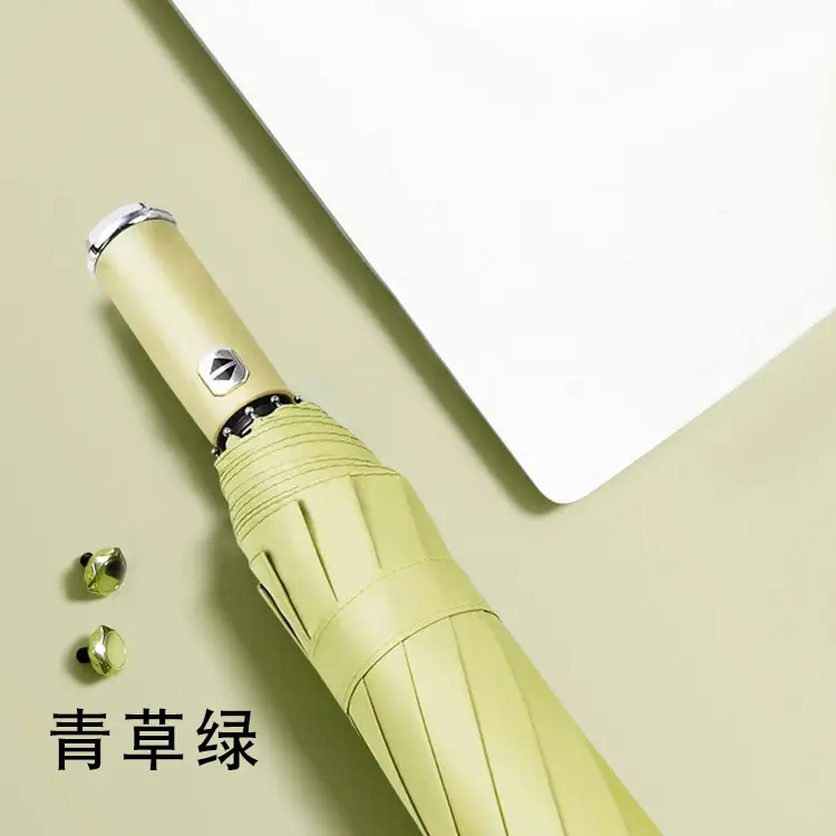 LED Folding Sun Umbrella Black Waterproof - Image 5