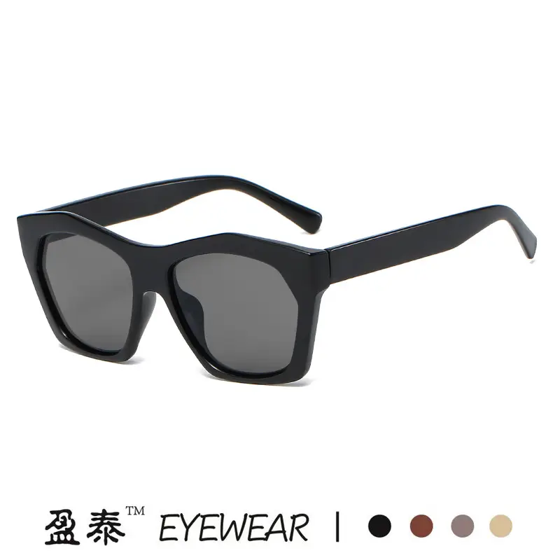 Black Frame Retro Sunglasses UV-Proof Black - Image 10