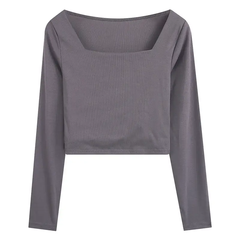 Women Square Neck Long Sleeve Top Pink Pants Set - Image 9