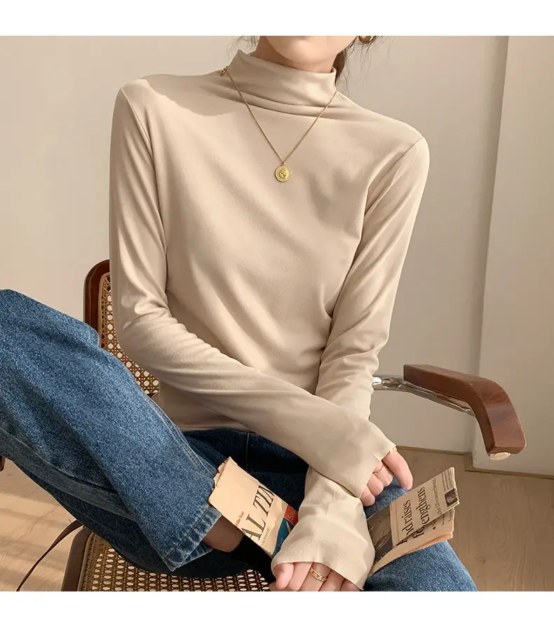 Double-Sided Velvet Collar Shirt Women Black Slim Fit — feature 16