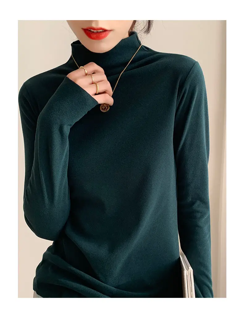 Double-Sided Velvet Collar Shirt Women Black Slim Fit — feature 38