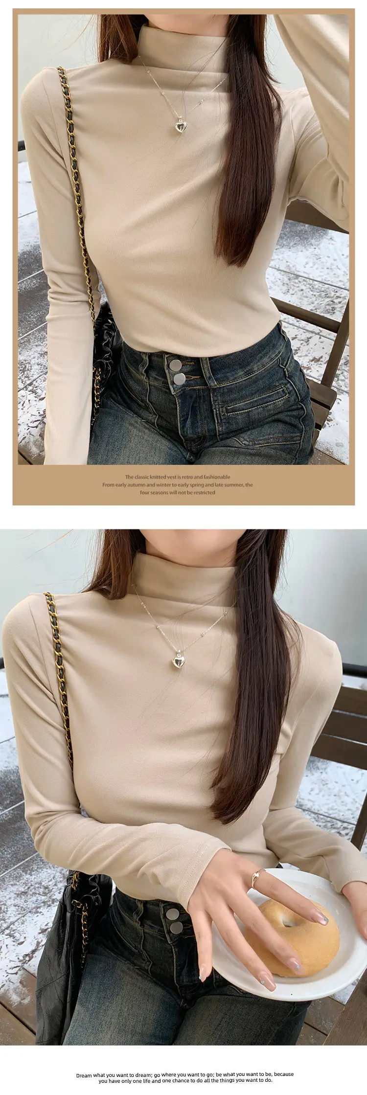Double-Sided Velvet Collar Shirt Women Black Slim Fit — feature 5