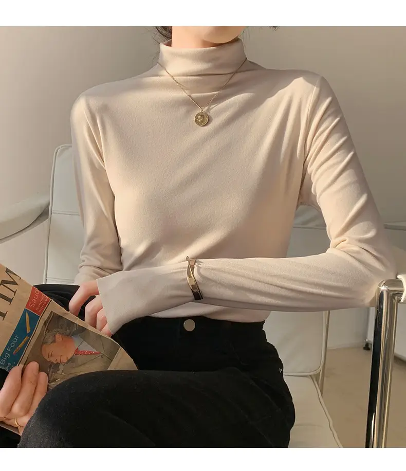 Double-Sided Velvet Collar Shirt Women Black Slim Fit — feature 7