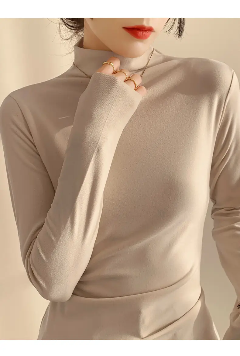 Double-Sided Velvet Collar Shirt Women Black Slim Fit — feature 9