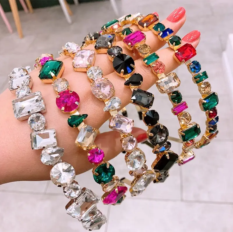 Green Rhinestone Hairpin Band for Women - Image 8