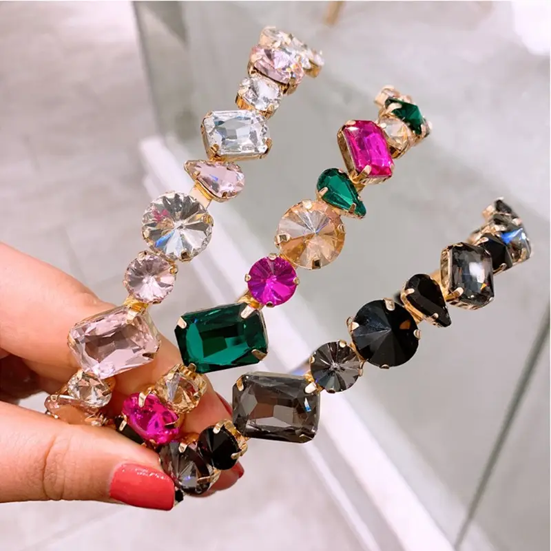 Green Rhinestone Hairpin Band for Women - Image 9