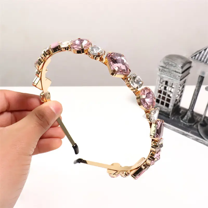 Green Rhinestone Hairpin Band for Women - Image 5