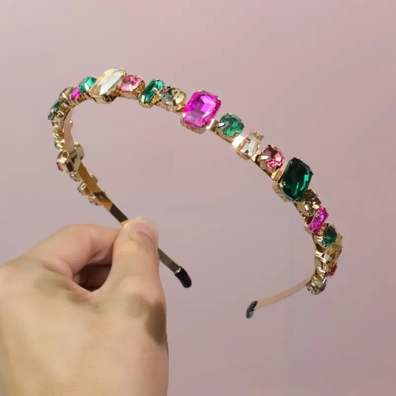 Green Rhinestone Hairpin Band for Women - Image 6