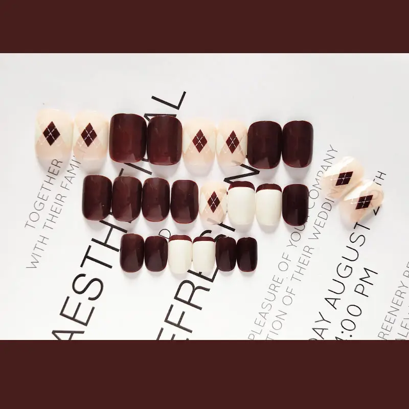 Autumn Rhombus Nail Patches for Women