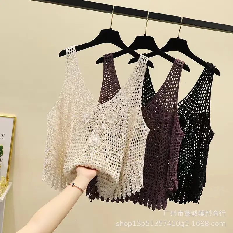 Women's V-neck Knitted V-Neck Vest Blouse - Image 20