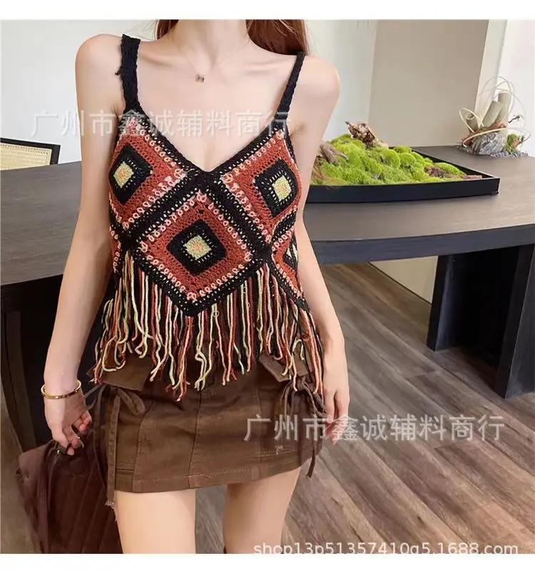 Women's V-neck Knitted V-Neck Vest Blouse - Image 14