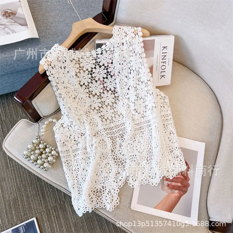 Women's V-neck Knitted V-Neck Vest Blouse - Image 15