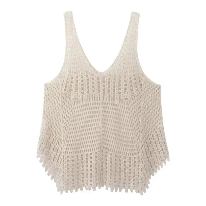 Women's V-neck Knitted V-Neck Vest Blouse - Image 3