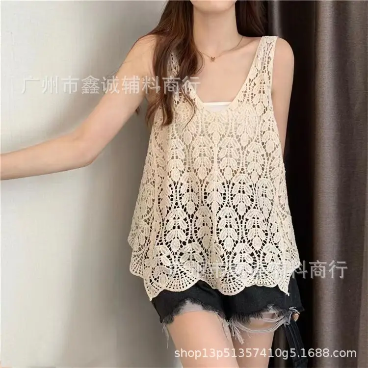 Women's V-neck Knitted V-Neck Vest Blouse - Image 5