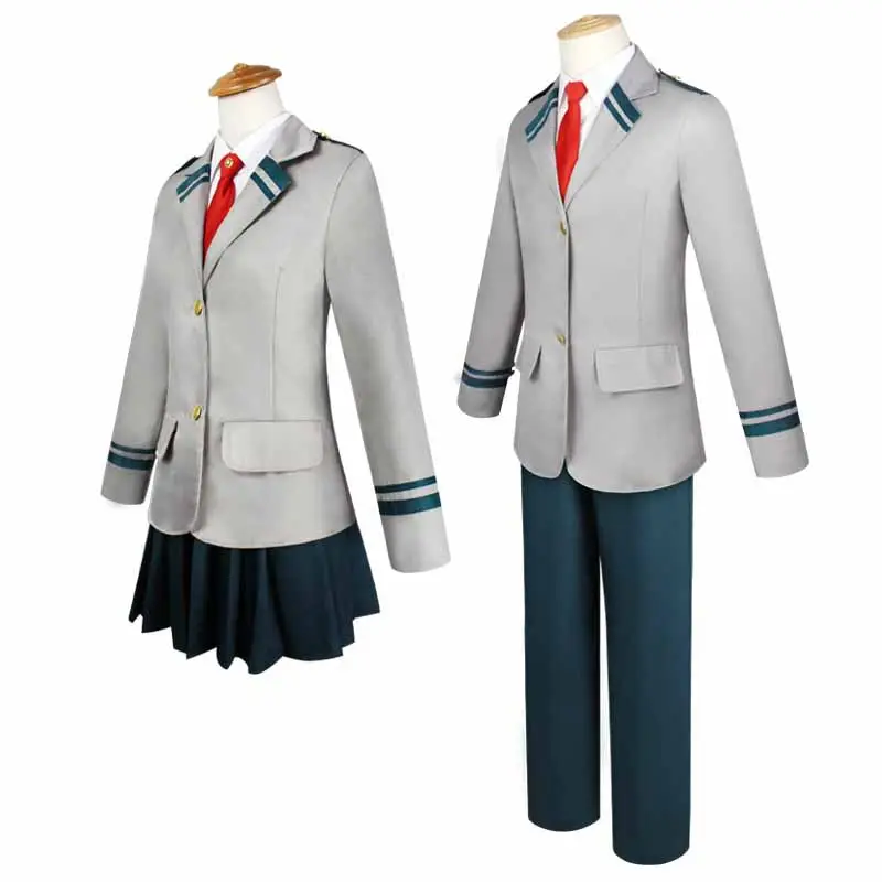 White School Uniform Shirt with Red Tie & Black Skirt - Image 5