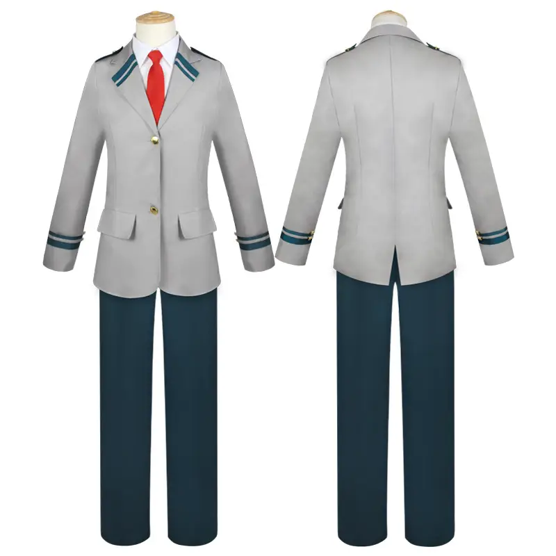 White School Uniform Shirt with Red Tie & Black Skirt - Image 6