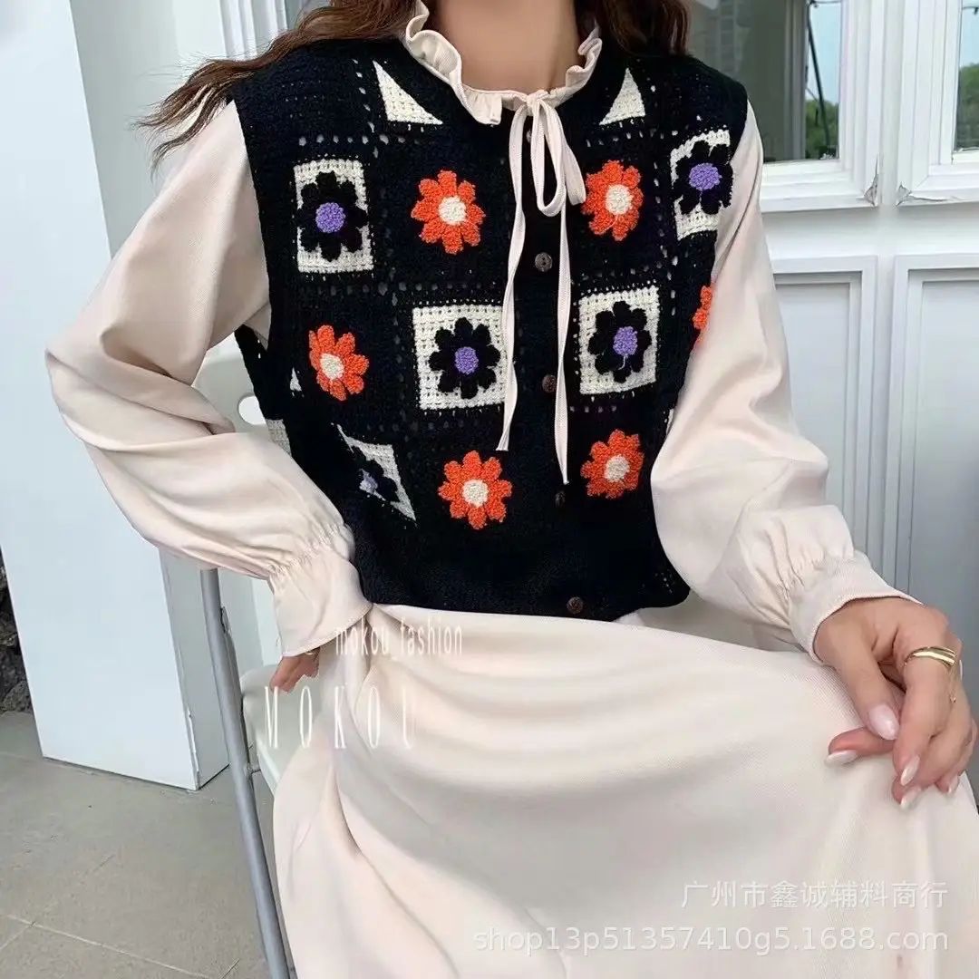 New Arrival Hollow Embroidered Knitted Cardigan Women Winter - Image 5