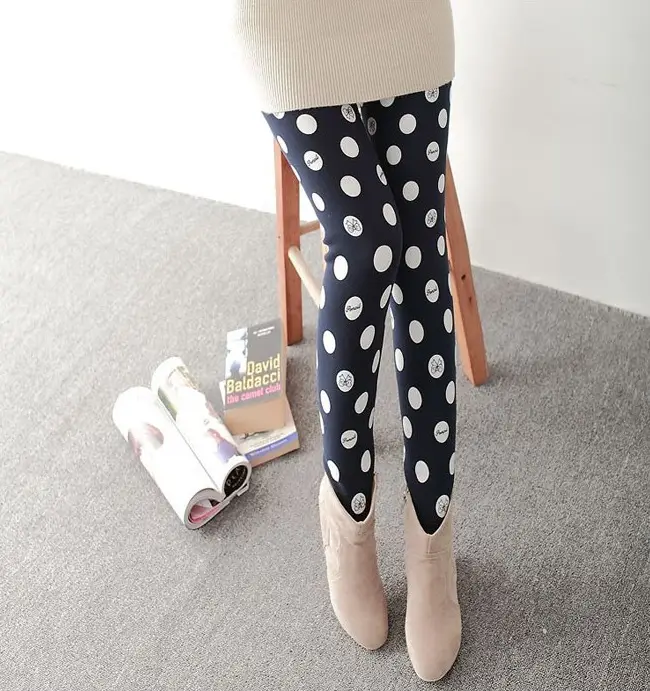 Women Printed Elastic Leggings with Paw Print Design - Image 13