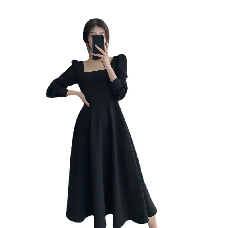 Black Long Sleeve French Style Dress for Women 2024 - Image 6