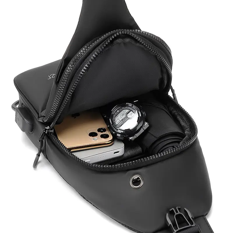 Men's Waterproof Crossbody Bag Black Lightweight - Image 4